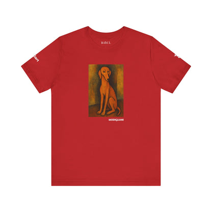 DOGART Unisex Jersey DOG T-Shirt - MODIGLIANI - Iconic Painting Reimagined with Dogs