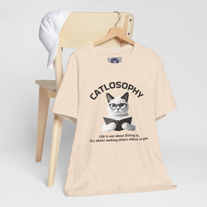 Catlosophy Unisex Jersey Short Sleeve Tee –  "Life isn't about fitting In" Design