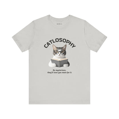 Catlosophy Unisex Jersey Short Sleeve Tee –  "Be mysterious" Design