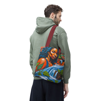 Artistic Surge - Eco-Friendly Canvas Tote Bag - WOMAN WITH WATER
