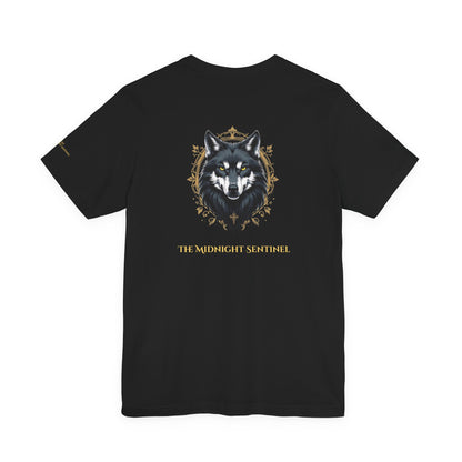 Wolf – The Midnight Sentinel - Magic Animals T-Shirt Black Only (graphic on the back)