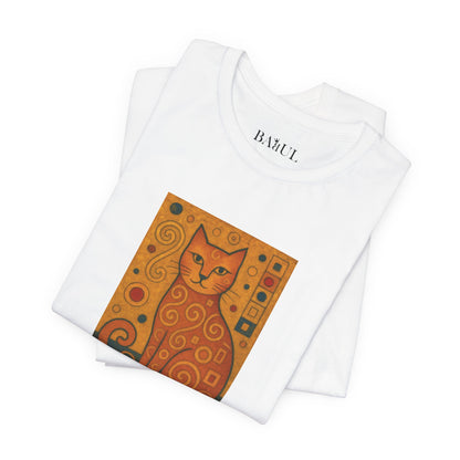 CATART Unisex Jersey Cat T-Shirt - KLIMT - Iconic Painting Reimagined with Cats