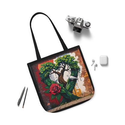 Artistic Surge - Eco-Friendly Canvas Tote Bag - HEART WITH ROSE