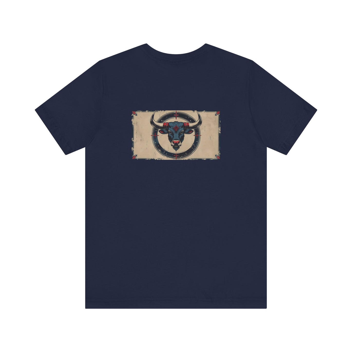 Taurus - Gothic Zodiac T-Shirt. Blue graphic on the back.  Zodiac in the Shadows