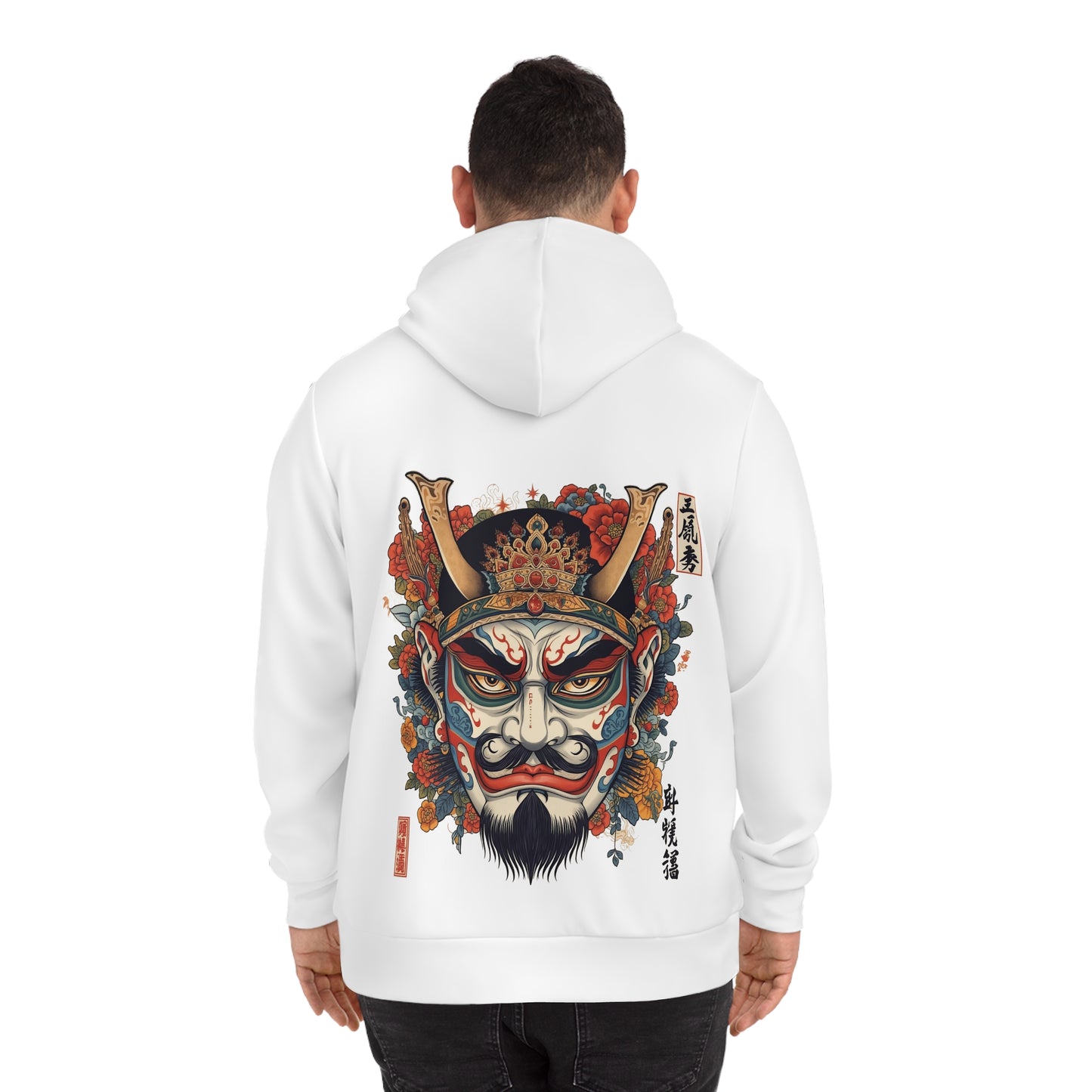 Bold Oni Mask Hoodie - Japanese Irezumi Tattoo Art Streetwear