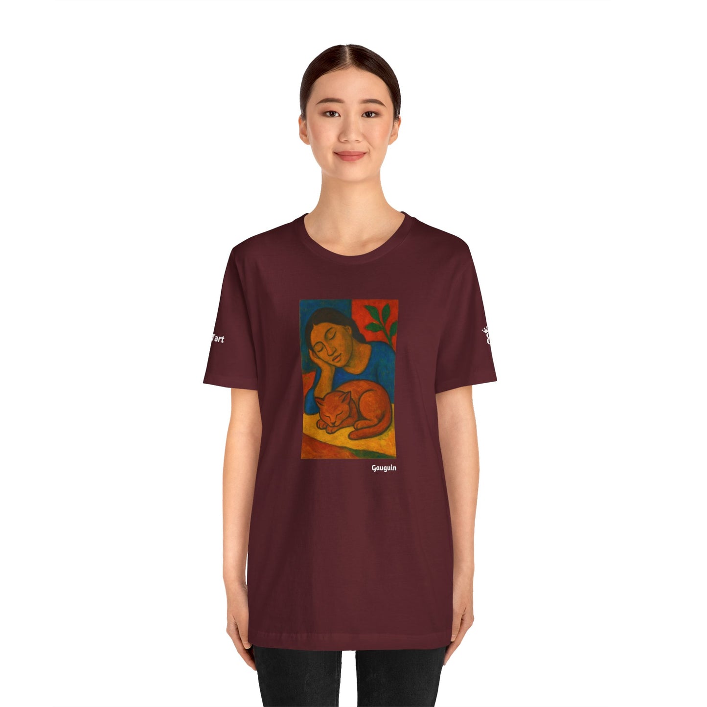 CATART Unisex Jersey Cat T-Shirt - GAUGUIN - Iconic Painting Reimagined with Cats
