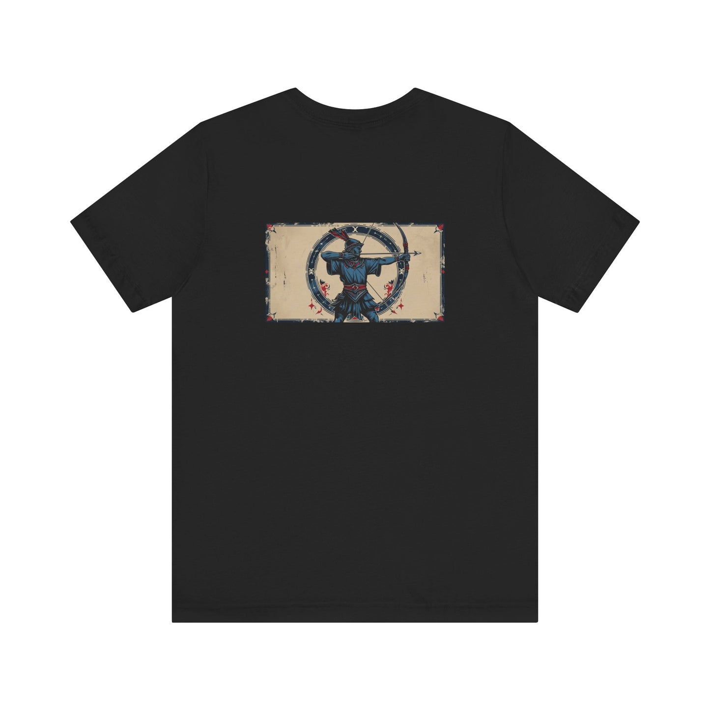 Sagittarius - Gothic Zodiac T-Shirt. Blue graphic on the back.  Zodiac in the Shadows