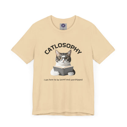 Catlosophy Unisex Jersey Short Sleeve Tee – "I am here to be loved" Design - BABUL T-Shirts