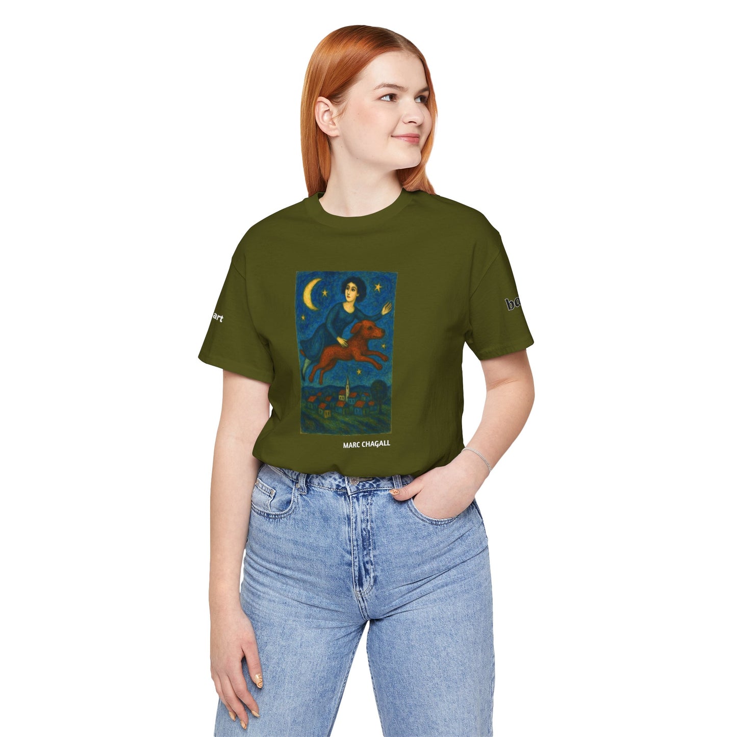 DOGART Unisex Jersey Dog T-Shirt - MARC CHAGALL - Iconic Painting Reimagined with Dogs