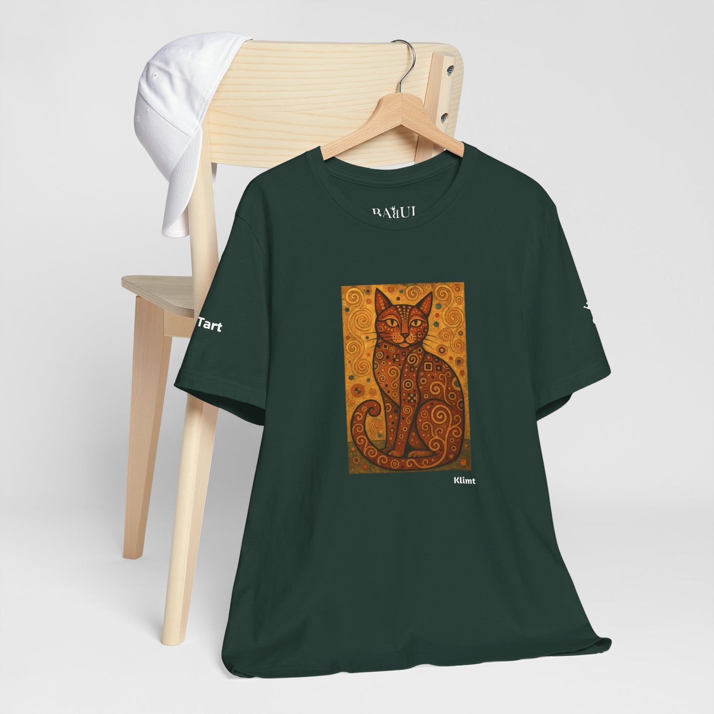 CATART Unisex Jersey Cat T-Shirt - KLIMT - Iconic Painting Reimagined with Cats