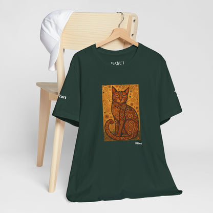 CATART Unisex Jersey Cat T-Shirt - KLIMT - Iconic Painting Reimagined with Cats