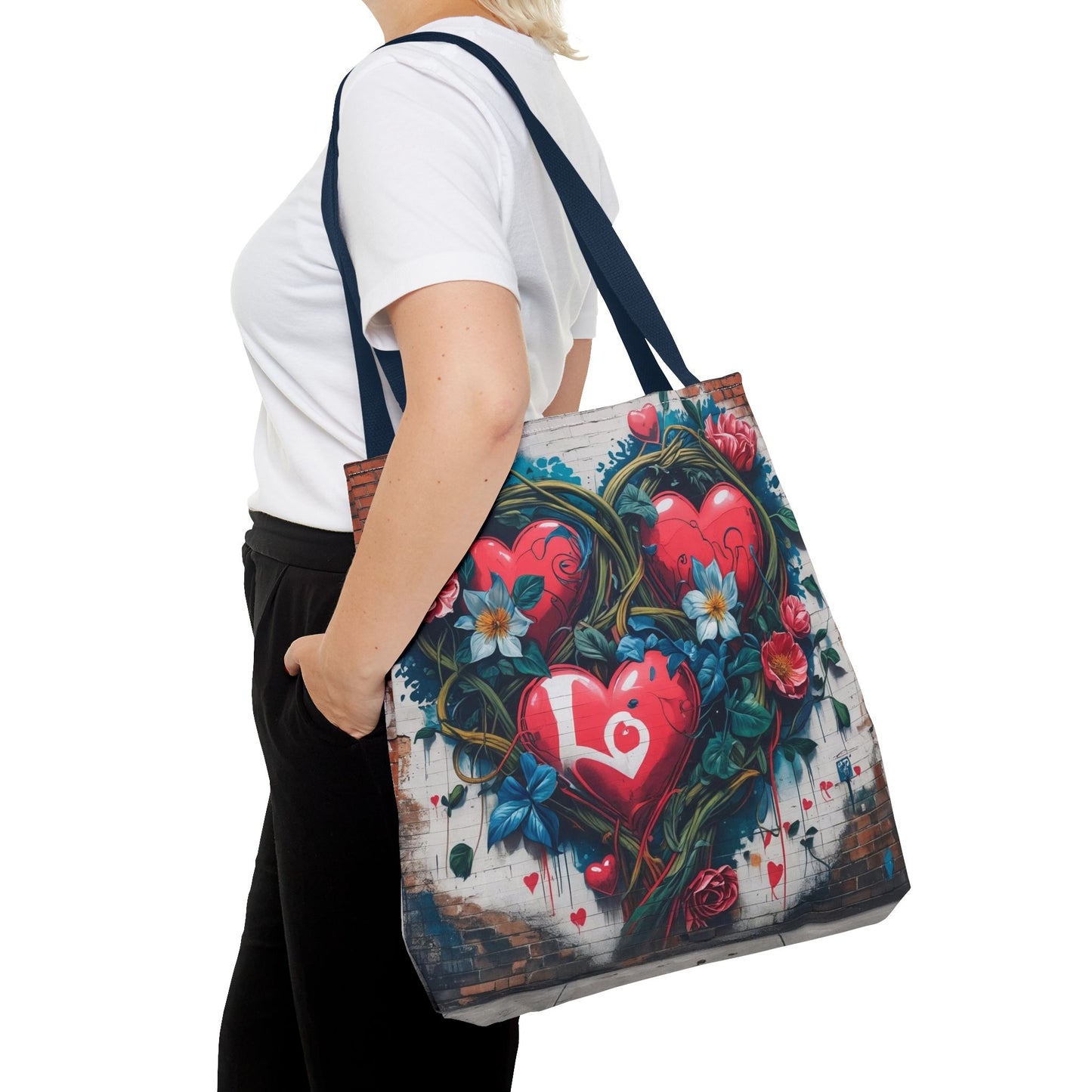 Artistic Surge - Eco-Friendly Canvas Tote Bag - HEARTS OF LOVE