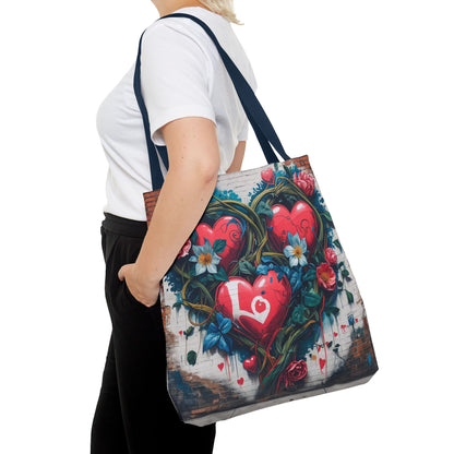 Artistic Surge - Eco-Friendly Canvas Tote Bag - HEARTS OF LOVE