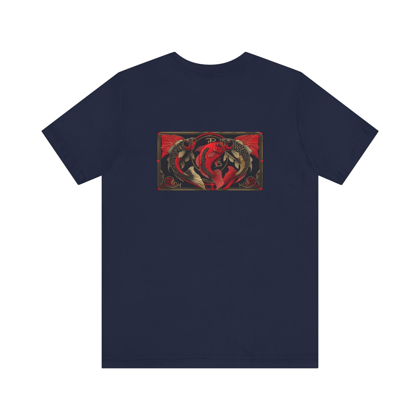 Pisces - Gothic Zodiac, Red Graphic on the back T-Shirt. Zodiac in the Shadows