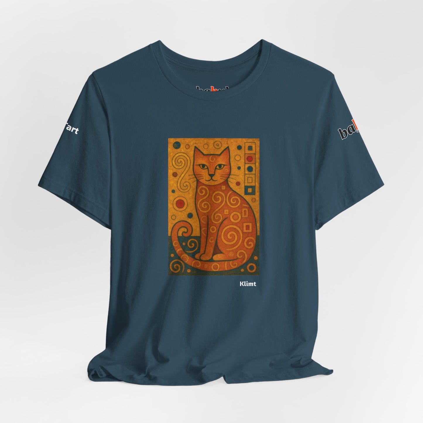 CATART Unisex Jersey Cat T-Shirt - KLIMT - Iconic Painting Reimagined with Cats