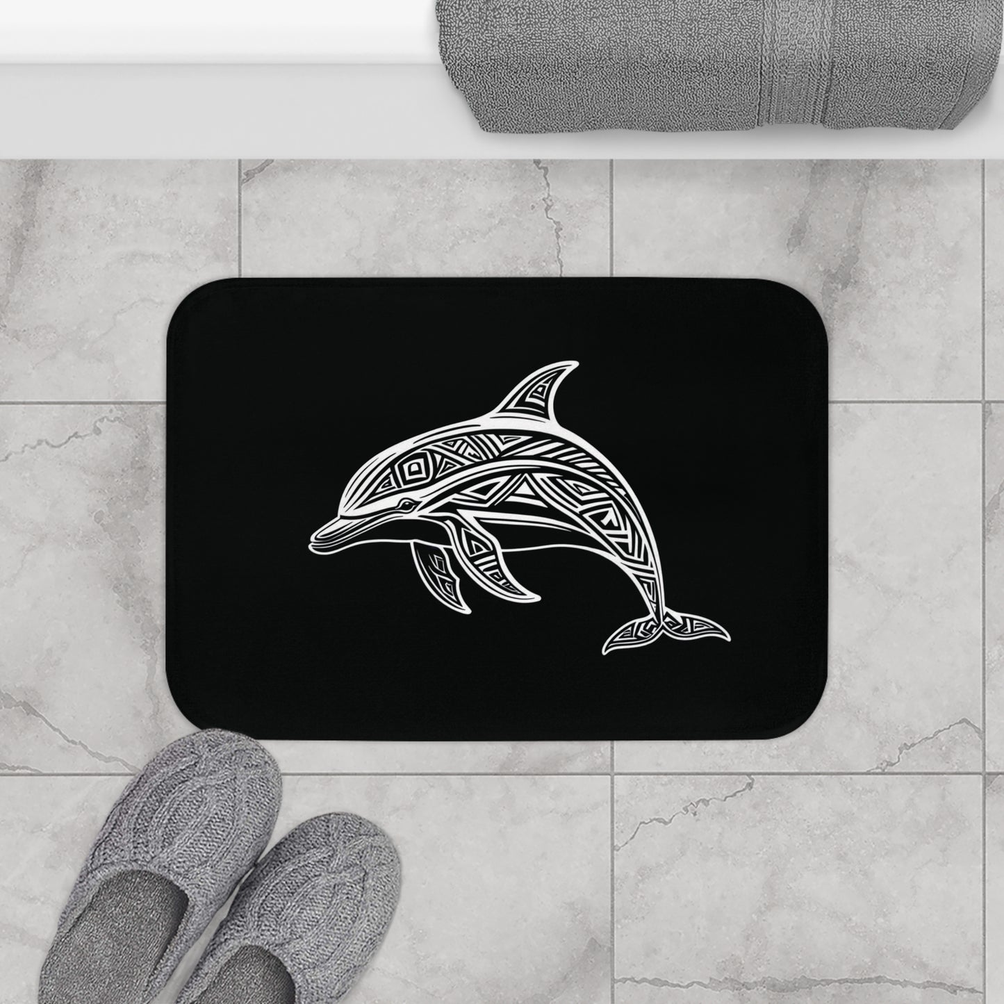 Tribal Bath Mat. Ocean Energy, Tribal Style
