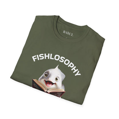 Fishlosophy Unisex T-Shirt - Ocean Vibes and Life's Questions Design - PEARLS OF WISDOM FROM THE FISH WORLD