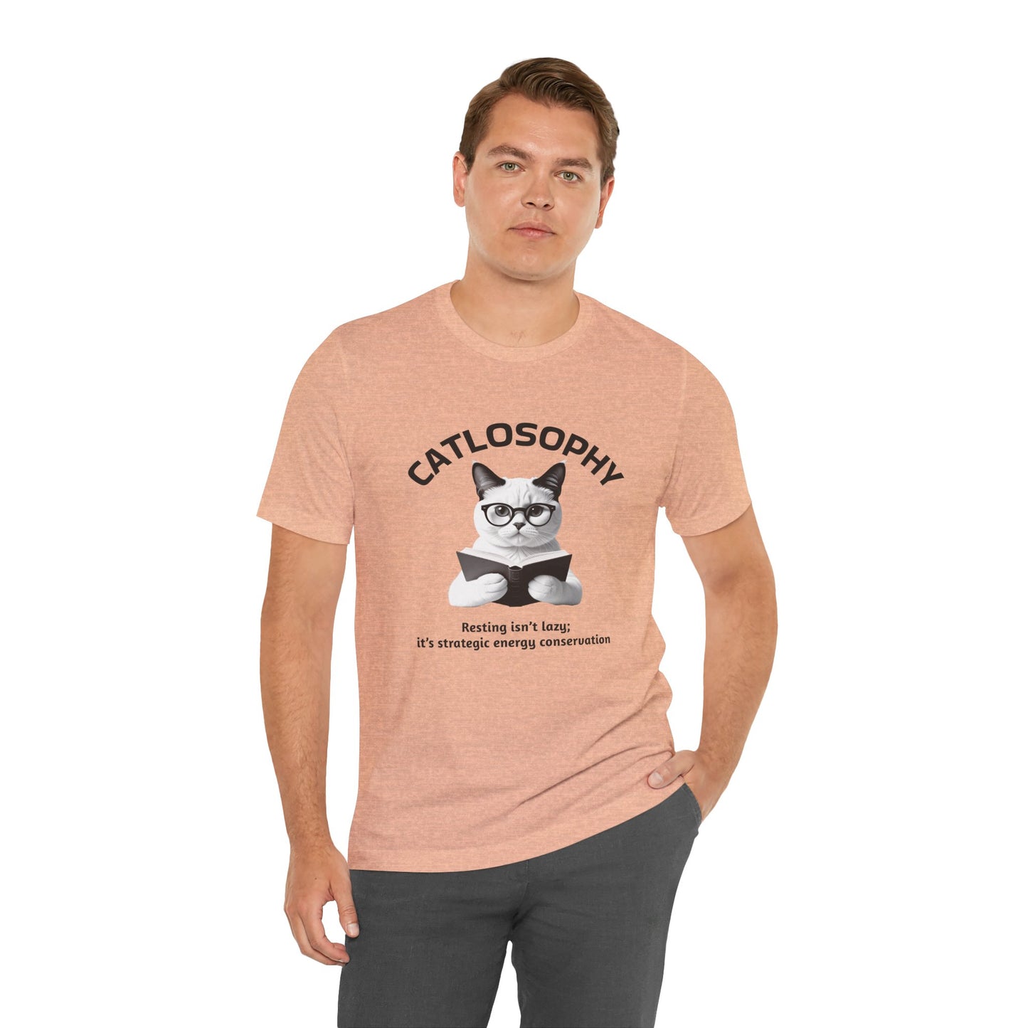 Catlosophy Unisex Jersey Short Sleeve Tee –  "Resting isn't Lazy" Design