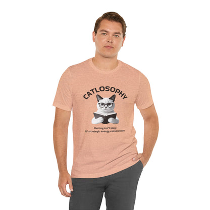 Catlosophy Unisex Jersey Short Sleeve Tee –  "Resting isn't Lazy" Design