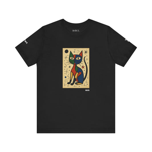 CATART Unisex Jersey Cat T-Shirt - MIRO - Iconic Painting Reimagined with Cats