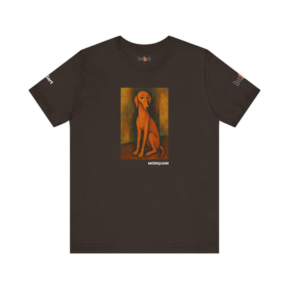 DOGART Unisex Jersey DOG T-Shirt - MODIGLIANI - Iconic Painting Reimagined with Dogs