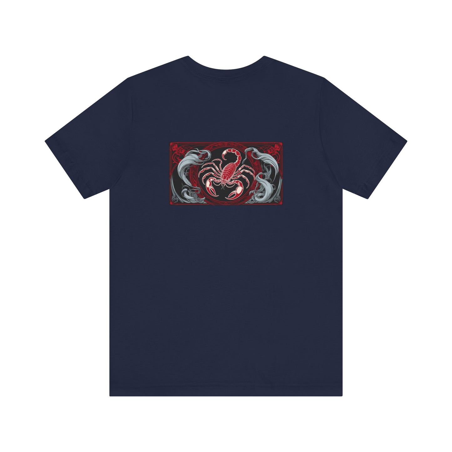 Scorpio - Gothic Zodiac, Red Graphic on the back T-Shirt. Zodiac in the Shadows