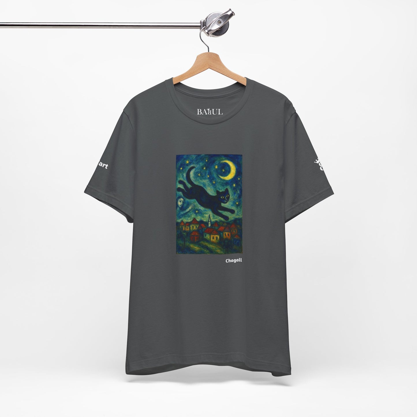 CATART Unisex Jersey Cat T-Shirt - MARC CHAGALL - Iconic Painting Reimagined with Cats