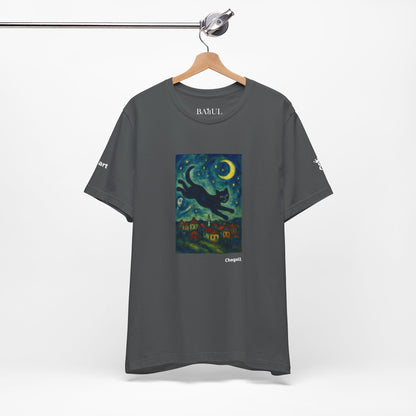 CATART Unisex Jersey Cat T-Shirt - MARC CHAGALL - Iconic Painting Reimagined with Cats