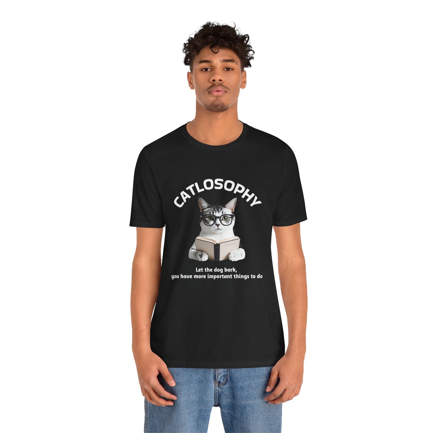 Catlosophy Unisex Jersey Short Sleeve Tee –  "Let the dog bark" Design