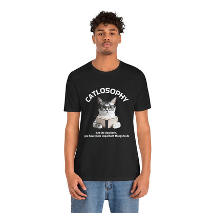Catlosophy Unisex Jersey Short Sleeve Tee –  "Let the dog bark" Design
