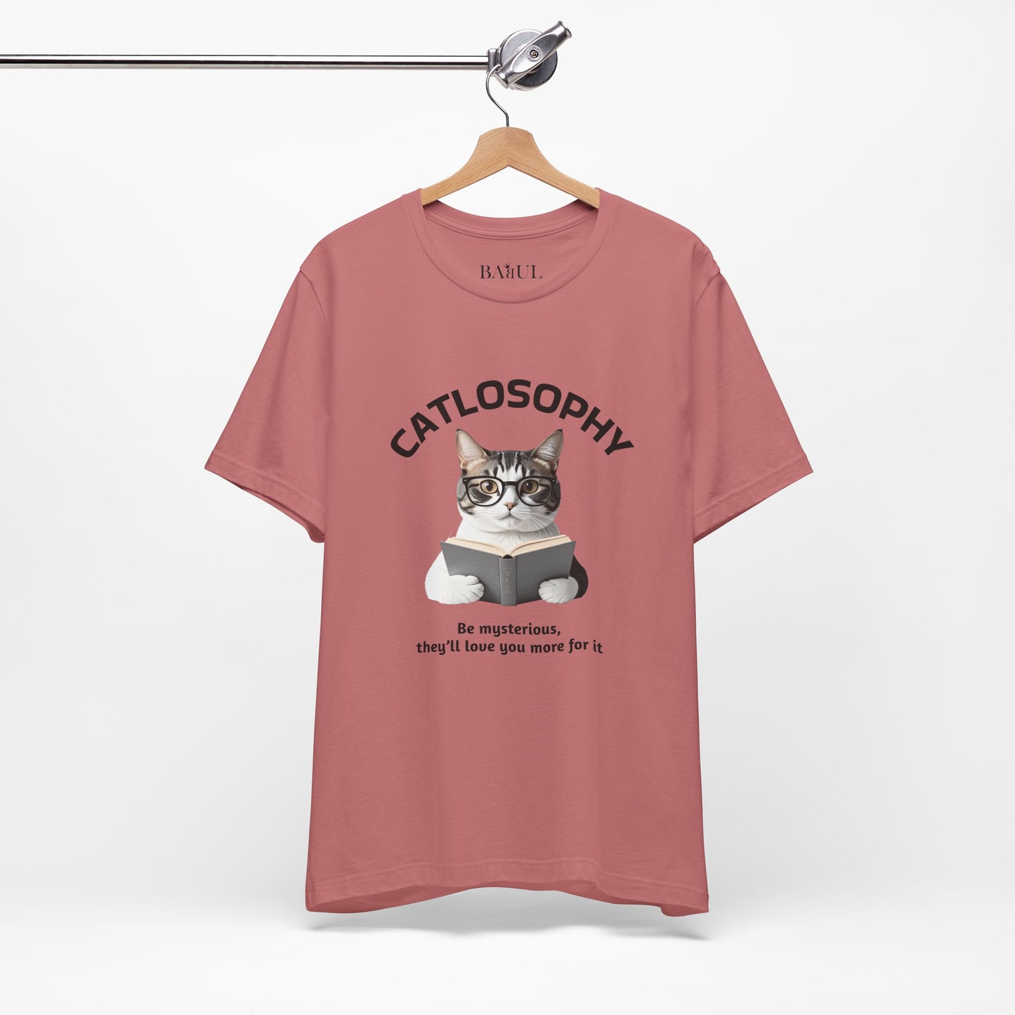 Catlosophy Unisex Jersey Short Sleeve Tee –  "Be mysterious" Design
