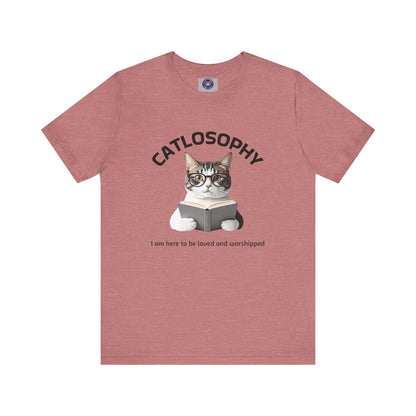 Catlosophy Unisex Jersey Short Sleeve Tee – "I am here to be loved" Design - BABUL T-Shirts