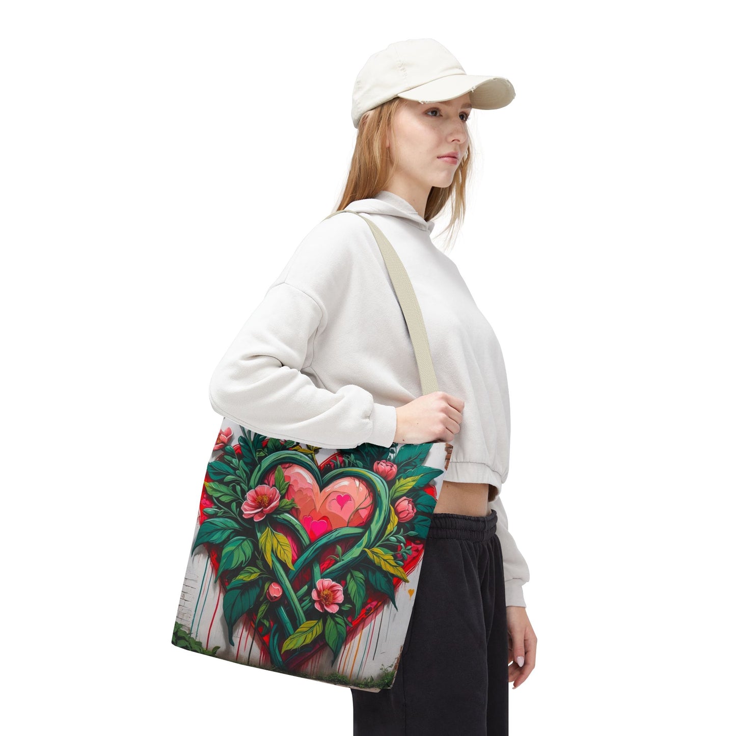 Artistic Surge - Eco-Friendly Canvas Tote Bag - HEARTS OF LOVE