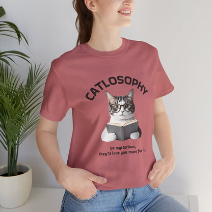 Catlosophy Unisex Jersey Short Sleeve Tee –  "Be mysterious" Design