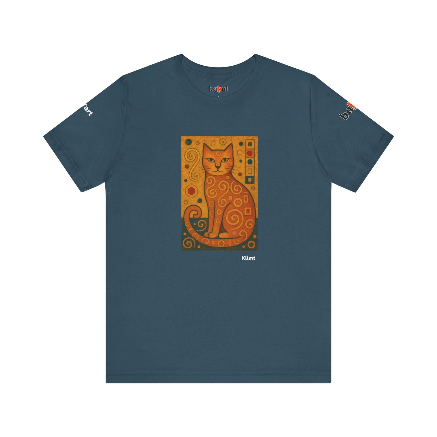 CATART Unisex Jersey Cat T-Shirt - KLIMT - Iconic Painting Reimagined with Cats
