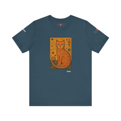 CATART Unisex Jersey Cat T-Shirt - KLIMT - Iconic Painting Reimagined with Cats