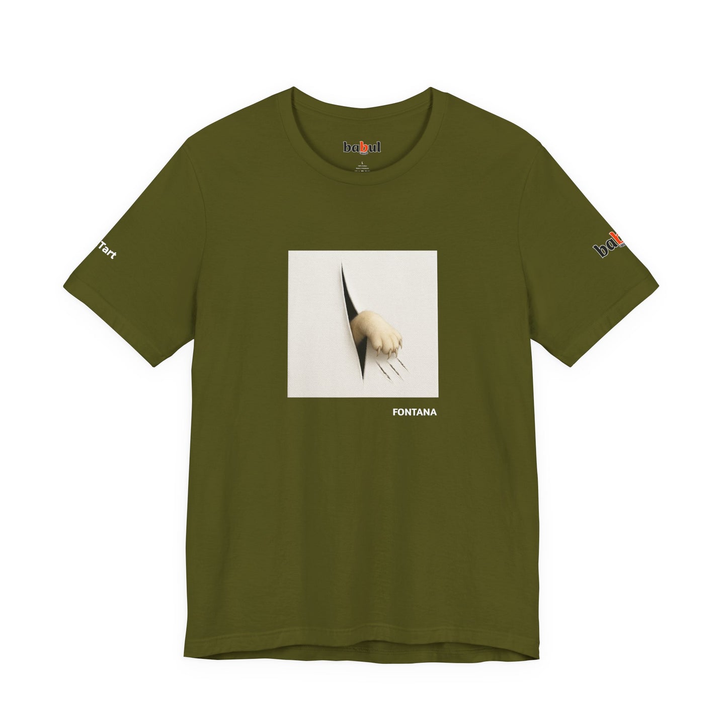 CATART Unisex Jersey Cat T-Shirt - FONTANA - Iconic Painting Reimagined with Cats