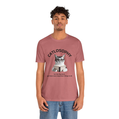 Catlosophy Unisex Jersey Short Sleeve Tee –  "Let the dog bark" Design