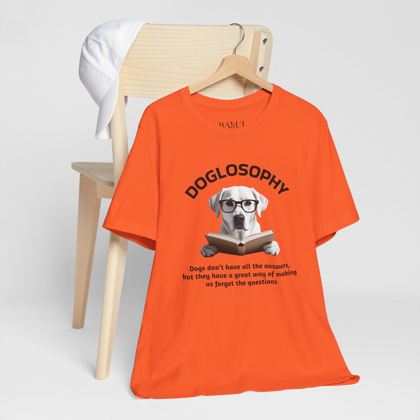 Doglosophy Unisex Jersey Short Sleeve Tee –  "Dogs don't have all the answers" Design