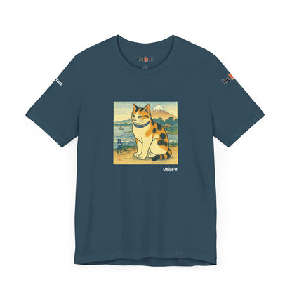 CATART Unisex Jersey Cat T-Shirt - UKIYO-E Japanese art Style - Iconic Painting Reimagined with Cats