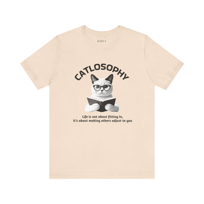 Catlosophy Unisex Jersey Short Sleeve Tee –  "Life isn't about fitting In" Design