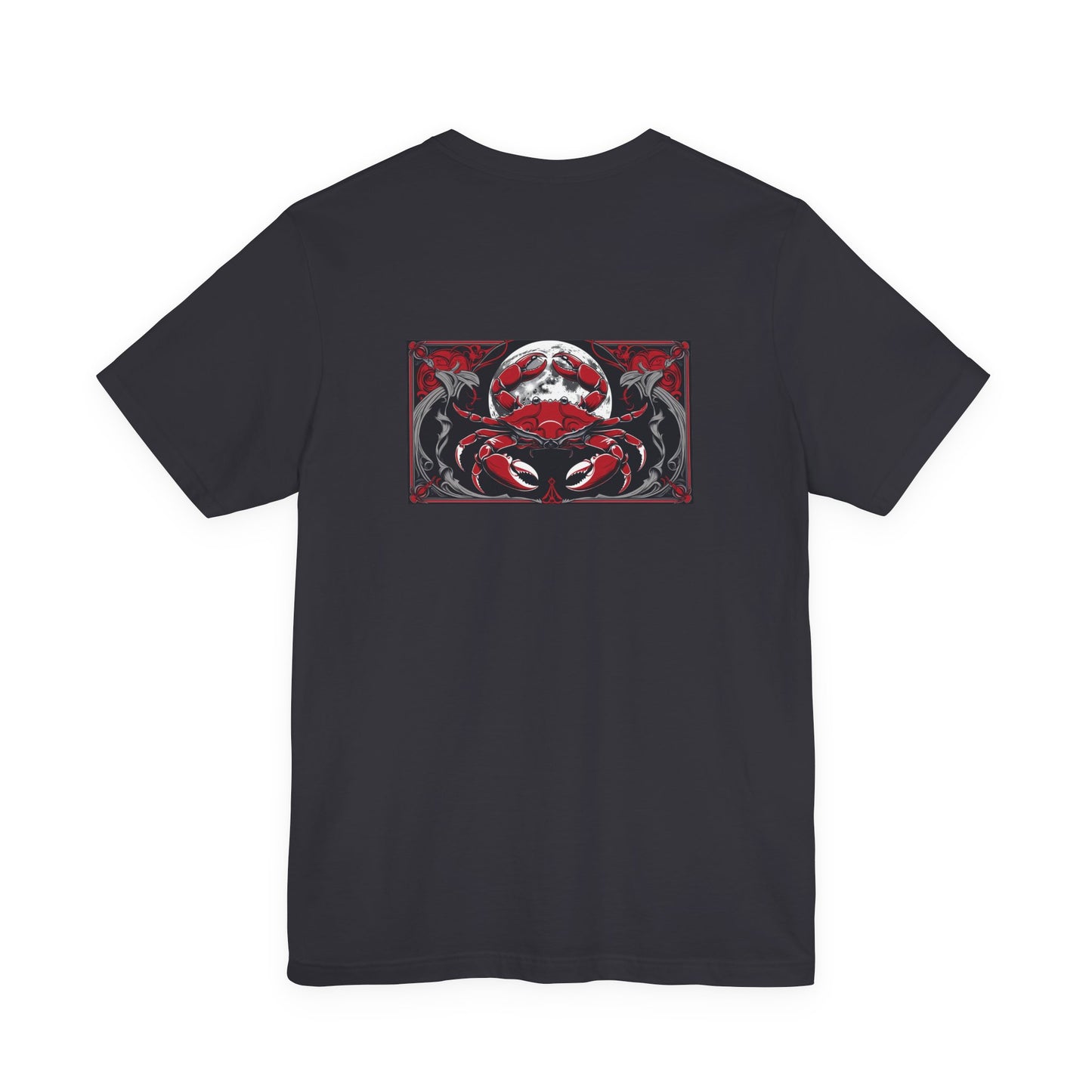 Cancer - Gothic Zodiac, Red Graphic on the back T-Shirt. Zodiac in the Shadows