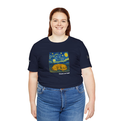 DOGART Unisex Jersey Dog T-Shirt - VAN GOGH - Iconic Painting Reimagined with Dogs