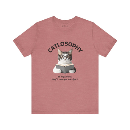 Catlosophy Unisex Jersey Short Sleeve Tee –  "Be mysterious" Design