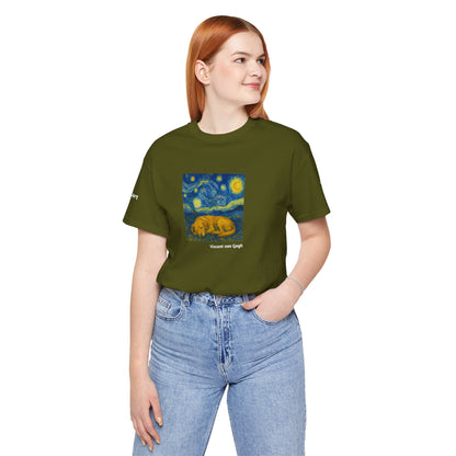 DOGART Unisex Jersey Dog T-Shirt - VAN GOGH - Iconic Painting Reimagined with Dogs