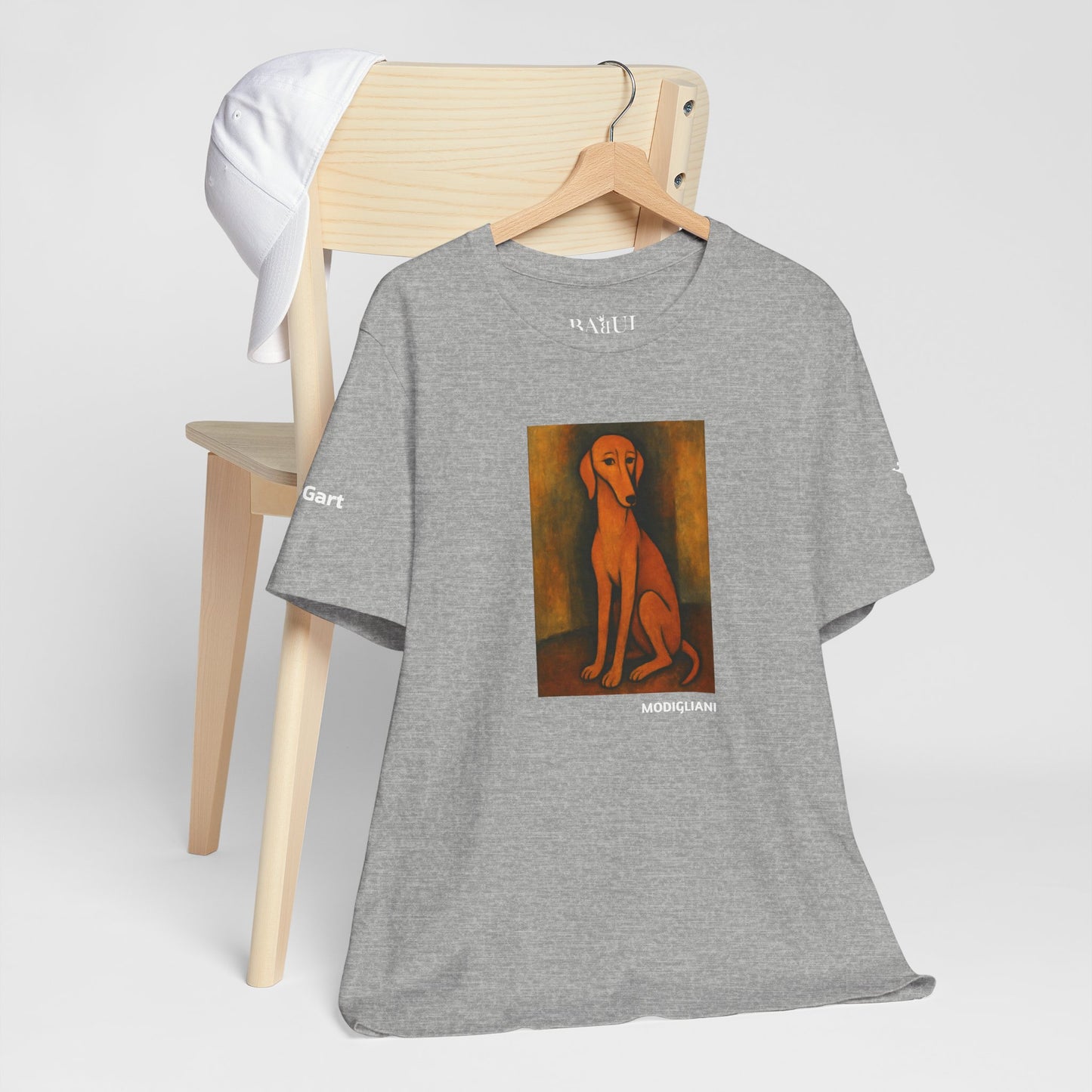 DOGART Unisex Jersey DOG T-Shirt - MODIGLIANI - Iconic Painting Reimagined with Dogs