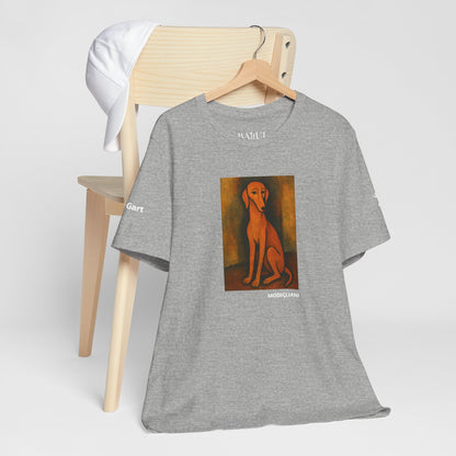 DOGART Unisex Jersey DOG T-Shirt - MODIGLIANI - Iconic Painting Reimagined with Dogs
