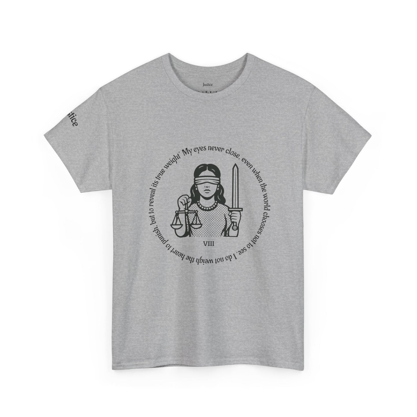 Justice - ArcanaPop T-Shirt – Where Tarot Magic Meets Pop Art