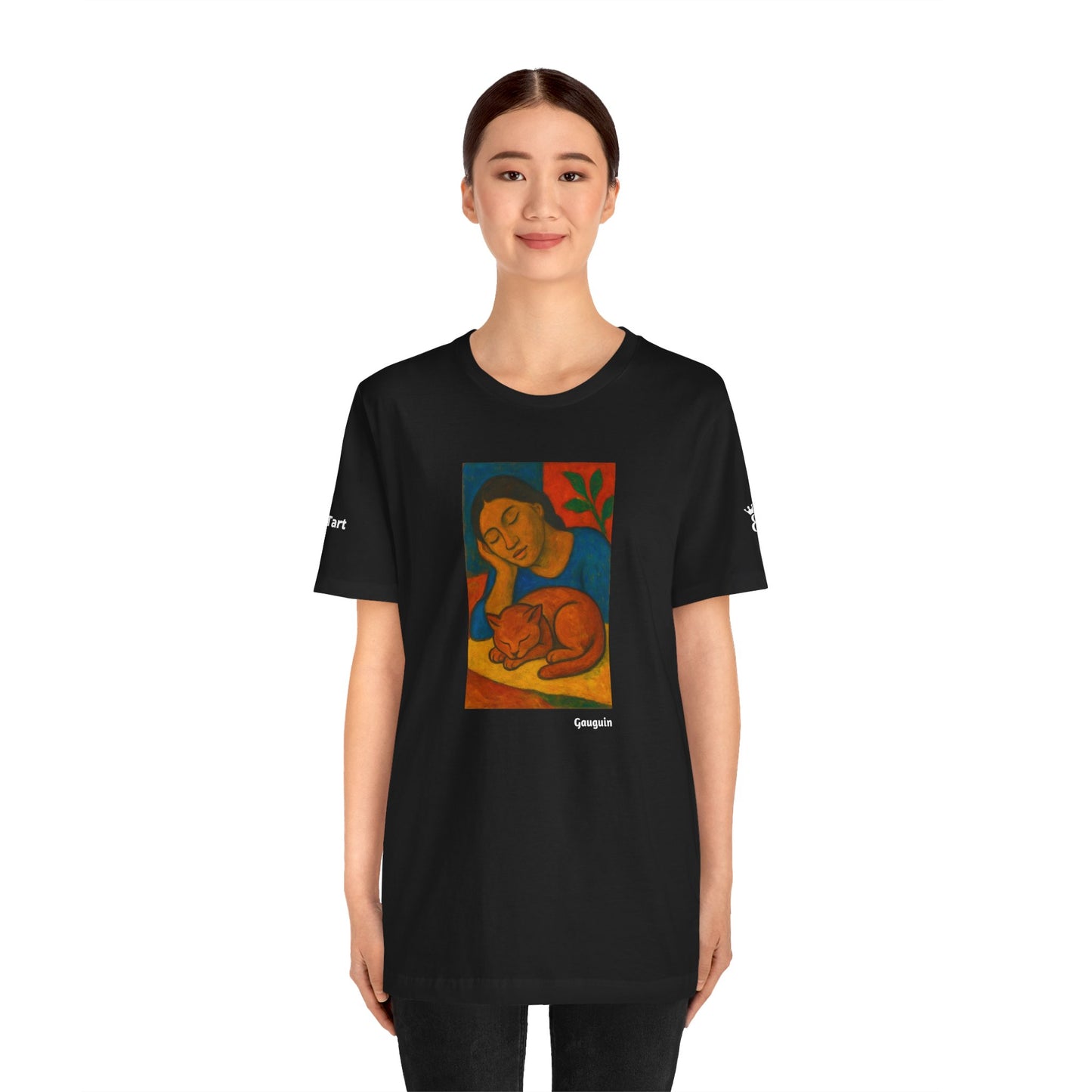 CATART Unisex Jersey Cat T-Shirt - GAUGUIN - Iconic Painting Reimagined with Cats