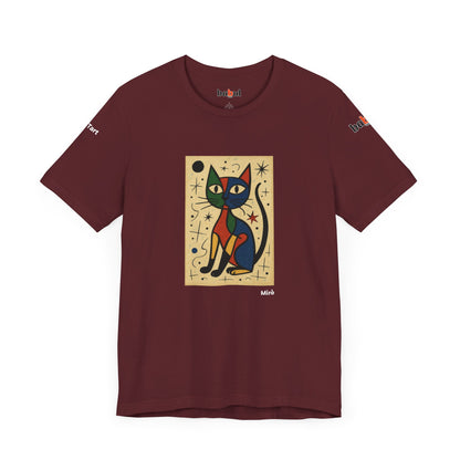 CATART Unisex Jersey Cat T-Shirt - MIRO - Iconic Painting Reimagined with Cats